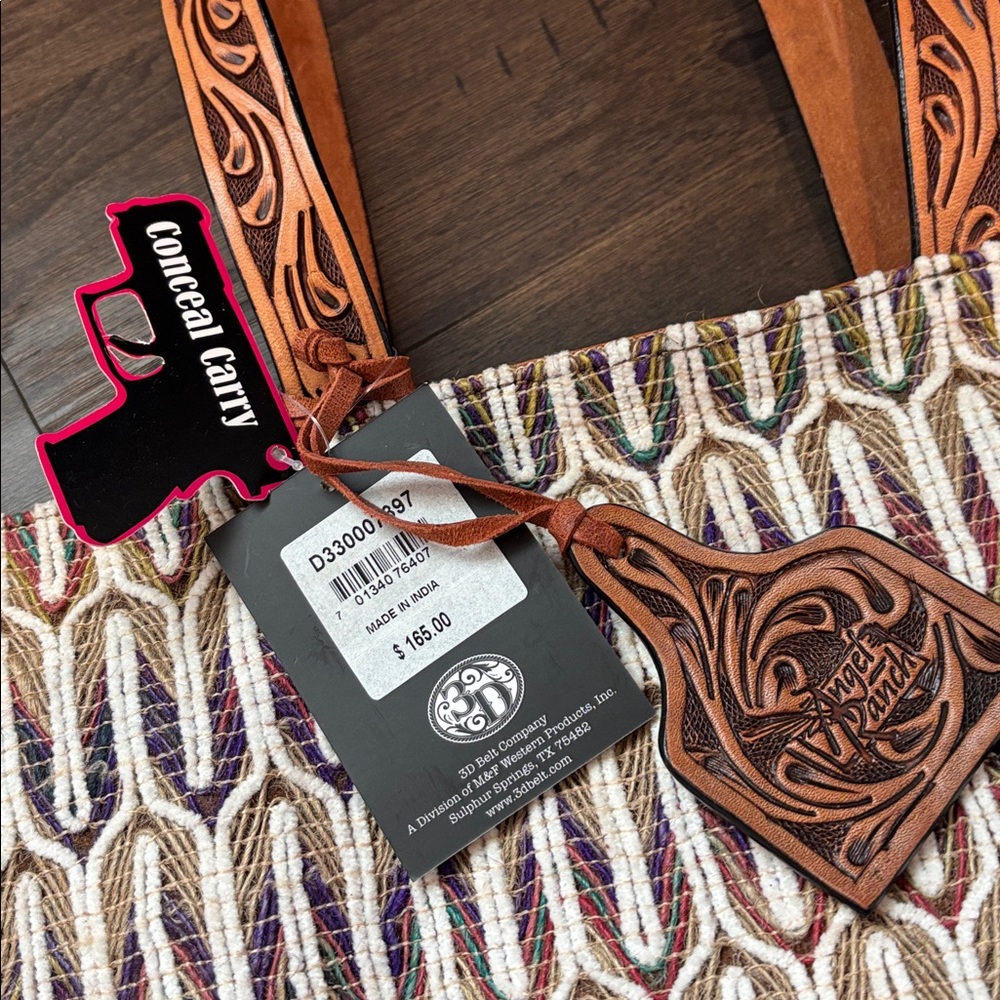 Angel Ranch Conceal Carry Genuine hand tooled leather & textile,adjustable strap - Picture 11 of 11
